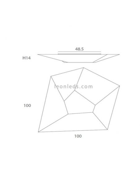 Dimensions grand plafonnier moderne série Halley FM LIGHTING