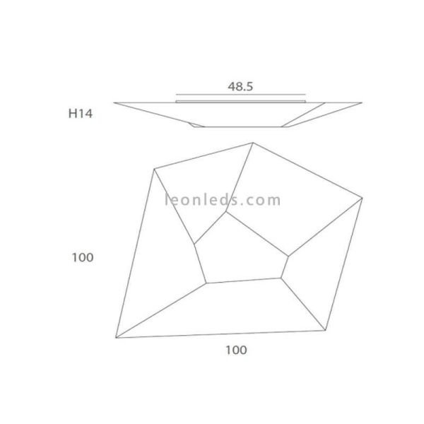 Dimensiones Plafón grande moderno serie Halley FM iLUMINACIÓN