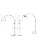 Dimensiones Lámpara de pie arco blanca serie Hotel de Trio Lighting