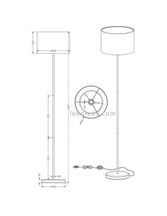 Lampadaire blanc série hotel par Trio Lighting 2