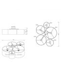Dimensiones Plafon de techo salón Trio Lighting