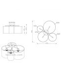Dimensiones Plafón de techo textil serie Hotel Trio Lighting | LeonLeds.com