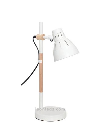 Candeeiro de estudo branco e madeira...