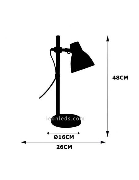 Flexo de estudio Blanco y madera Dalva de Fabrilamp | LeonLedsflexosdeestudio