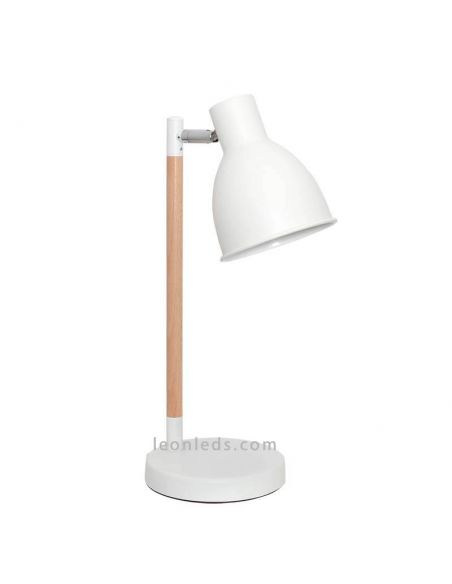Flexo de Madera y Blanco Delza |LeonLeds