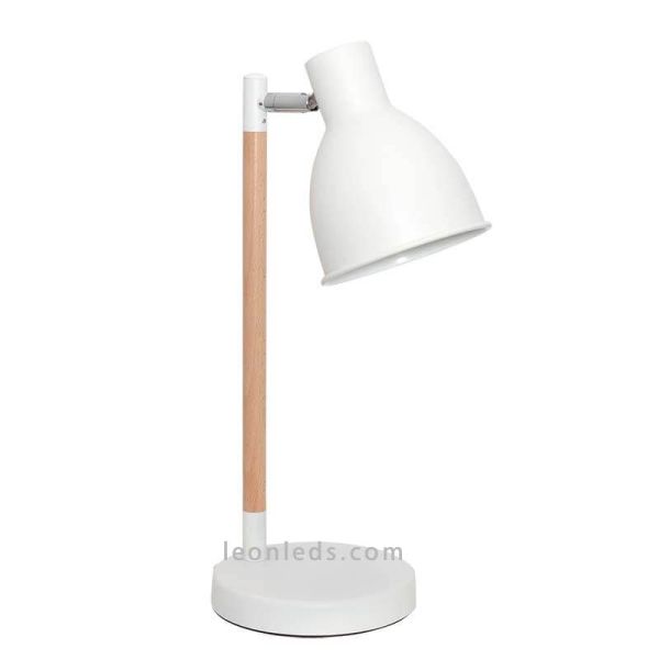Flexo de Madera y Blanco Delza |LeonLeds