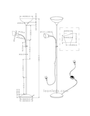Lampe Erzwo | Lampadaire moderne LeonLeds