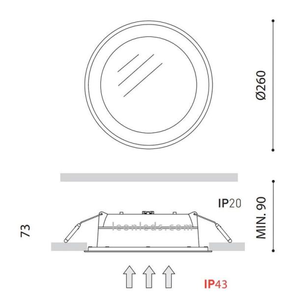 Dimensiones Drop 2 ip43 ArkosLIGHT LED | LeonLeds Iluminación