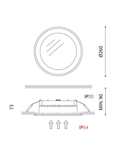Dimensions Goutte 2 ip54 ArkosLIGHT LED | Éclairage LeonLeds