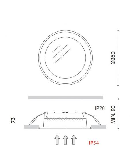 Dimensiones Drop 2 ip54 ArkosLIGHT LED | LeonLeds Iluminación