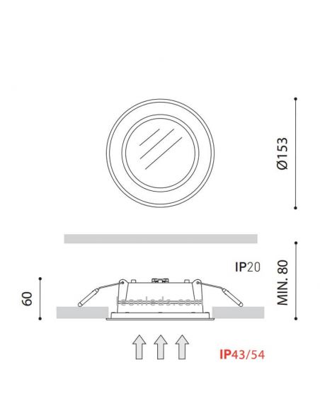 Dimensiones Drop Mini 3 Downlight LED 10W ArkosLight