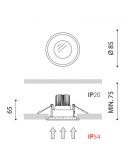 Dimensiones Downlight LED Drop Micro 2 LED