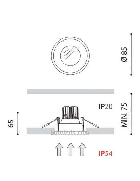 Dimensions Downlight Drop Micro 2 LED