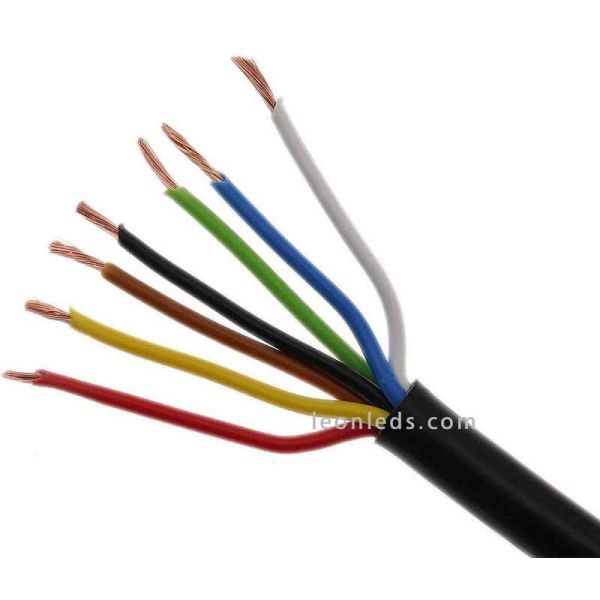 Manguera 7 hilos de colores LeonLeds Manguera 7 Hilos para Remolques