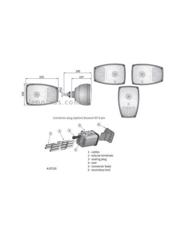 Farol Halogéneo 24V com suporte traseiro ao melhor preço| Leon Iluminação LED