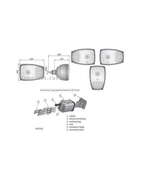 Farol Halogéneo 24V com suporte traseiro ao melhor preço| Leon Iluminação LED