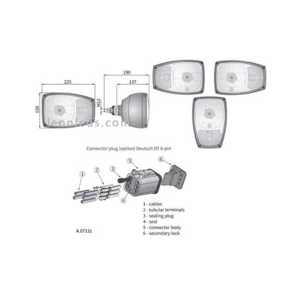 Faro Delantero halógeno 24V con soporte trasero al mejor precio| LeonLeds Iluminación