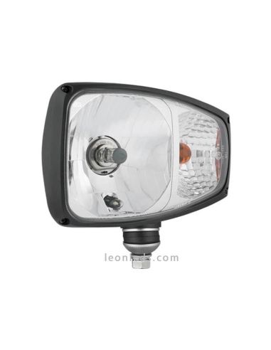 Faro Delantero Halógeno 12V con Soporte inferior, Faro Principal terex manitou caterpilar Homologado | LeonLeds