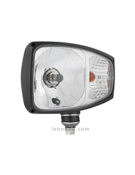 Faro Delantero Halógeno 12V con Soporte inferior, Faro Principal terex manitou caterpilar Homologado | LeonLeds