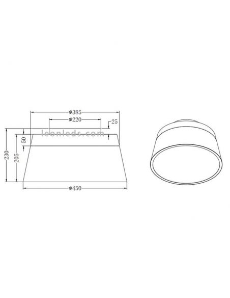 Dimensiones Plafón de techo blanco