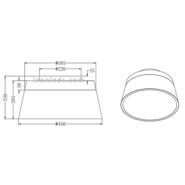 Dimensiones Plafón de techo blanco