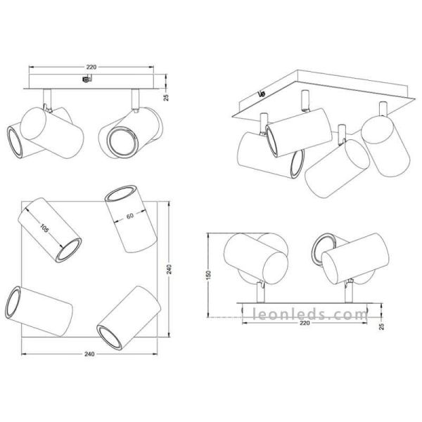 Dimensiones Regleta cromada Marley