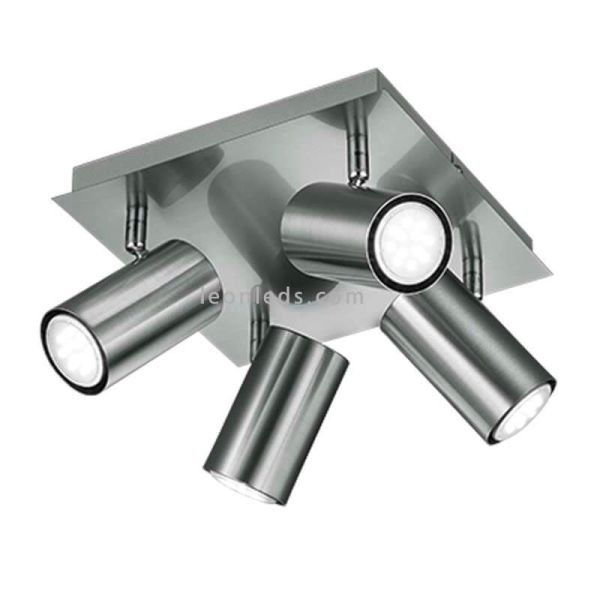 Spot carré chrome 4 spots Marley Trio Lighting
