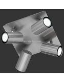 Regleta cuadrada 4 focos cromada Marley Trio Lighting
