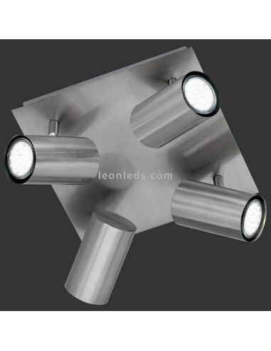 Regleta cuadrada 4 focos cromada Marley Trio Lighting