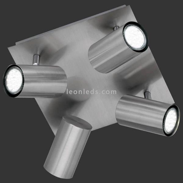 Spot carré chrome 4 spots Marley Trio Lighting