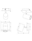 Dimensiones Foco orientable cromado Marley