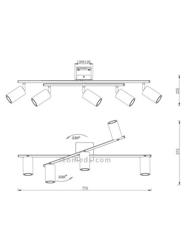 Dimensões Faixa de luz preta 5