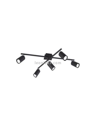 Regleta 5 focos negra Marley TrioLighting