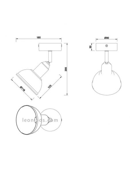 Dimensiones Foco orientable Delhi