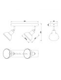 Dimensiones regleta 2 focos delhi
