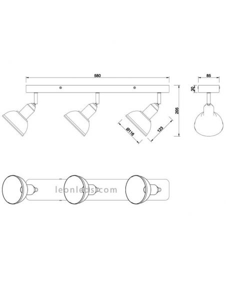 Dimensiones Delhi Trio Lighting