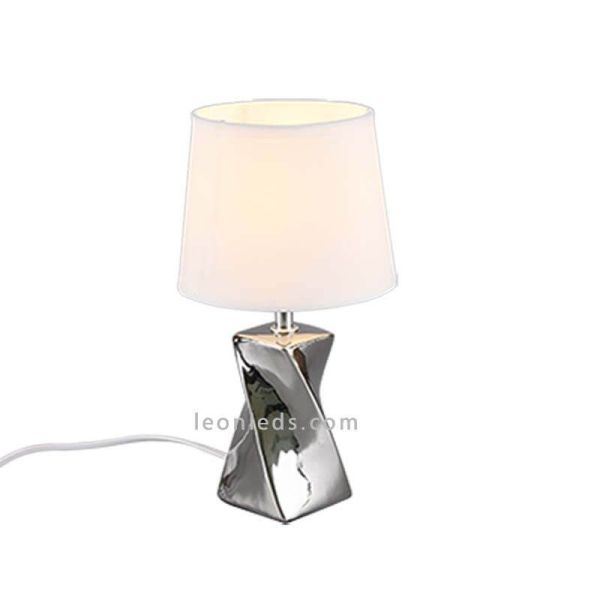 Abeba la lámpara de sobremesa plateada de Trio | LeonLeds.com