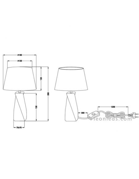Grande lampe de table argentée Abeba | LeonLedlampes de table