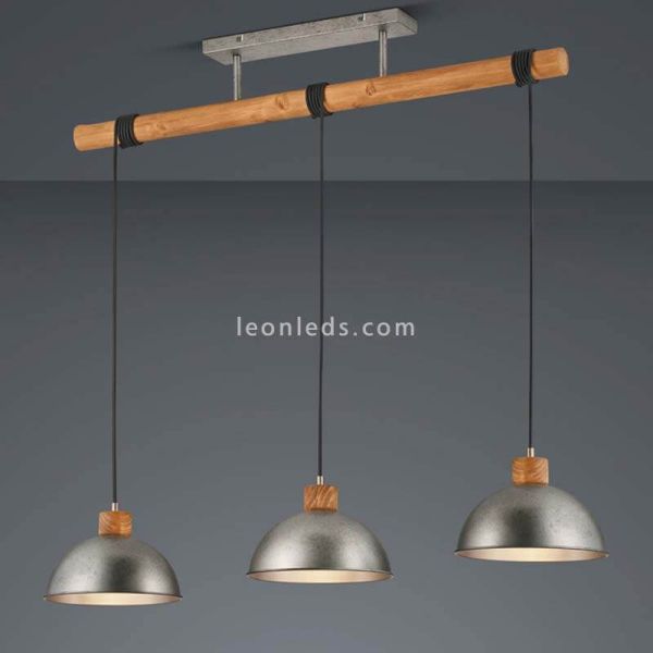 Lámpara de techo 3 luces industrial LeonLeds Iluminacion