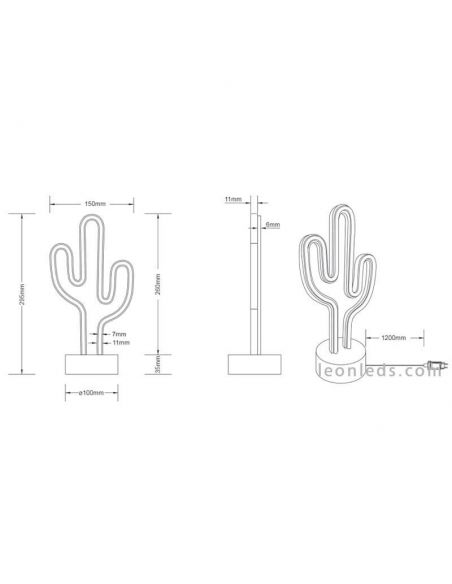 Lámpara de sobremesa Cactus | LeonLeds.com
