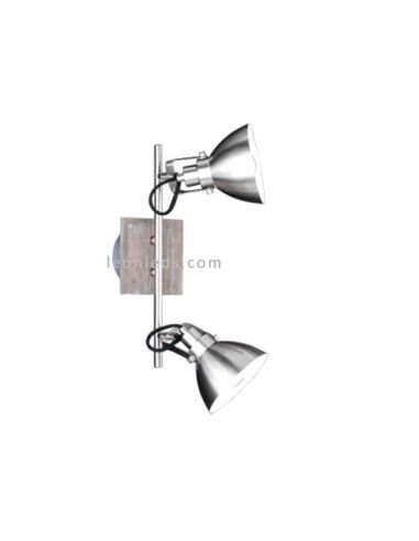 Regleta 2 focos Níquel Mate Timber Trio Lighting