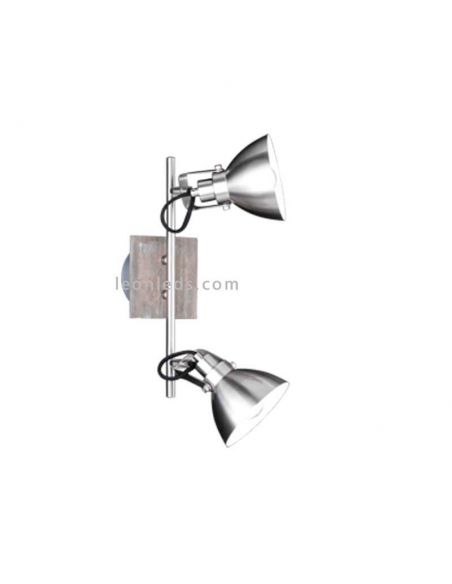 Regleta 2 focos Níquel Mate Timber Trio Lighting