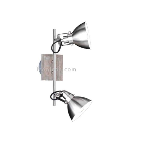 Regleta 2 focos Níquel Mate Timber Trio Lighting