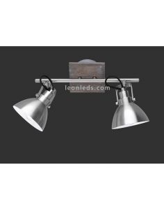 Regleta 2 focos Níquel Mate Timber Trio Lighting