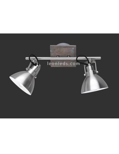Regleta 2 focos Níquel Mate Timber Trio Lighting