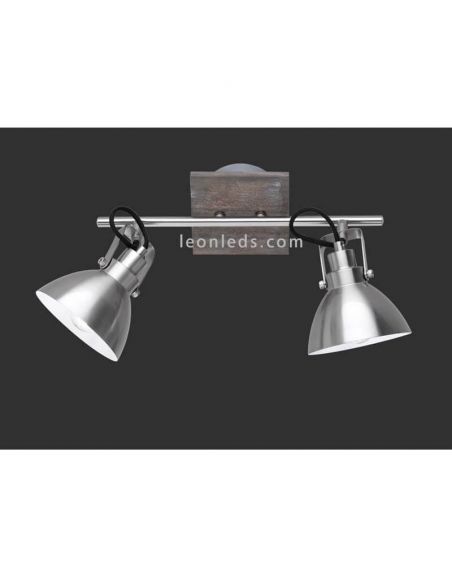 Regleta 2 focos Níquel Mate Timber Trio Lighting