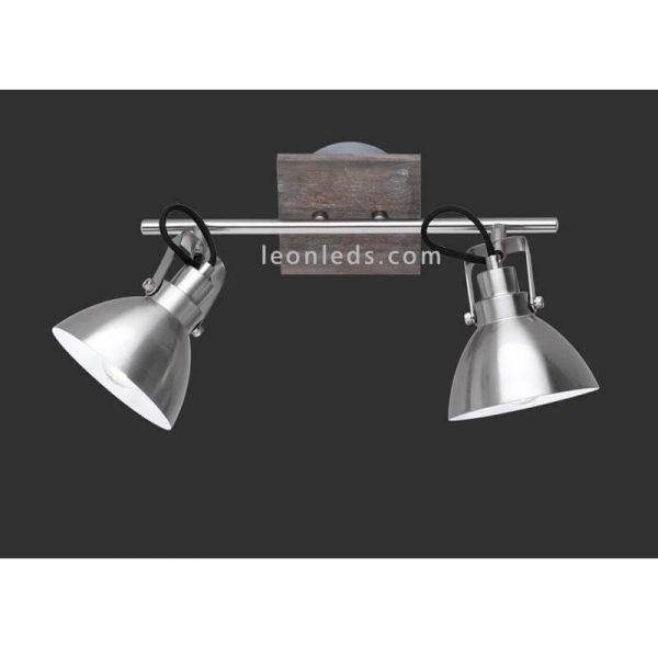 Regleta 2 focos Níquel Mate Timber Trio Lighting