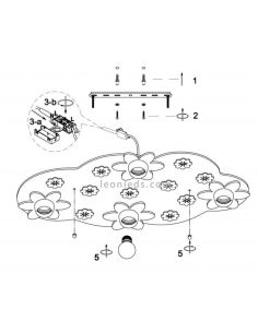 Bloom plafón rojo de CristalRecord | LeonLeds.com 2