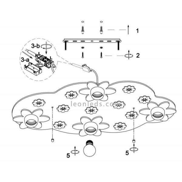 Plafonnier rouge Bloom |LeonLedsiluminacion