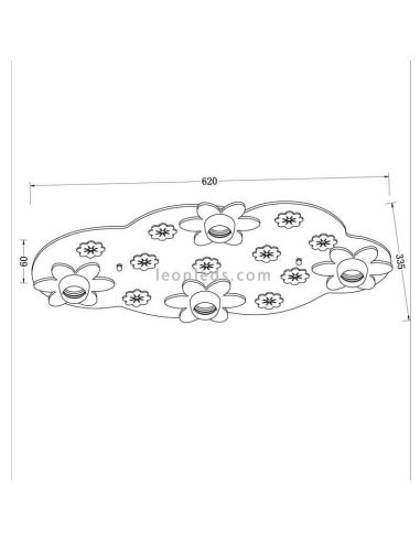 Candeeiro de tecto vermelho Bloom da CristalRecord | LeonLedsCriançasLâmpadas